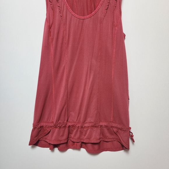 Lululemon Red Orange Drawstring Hem Stretchy Pullover Tank Top Sleeveless Size 6 - Picture 3 of 8